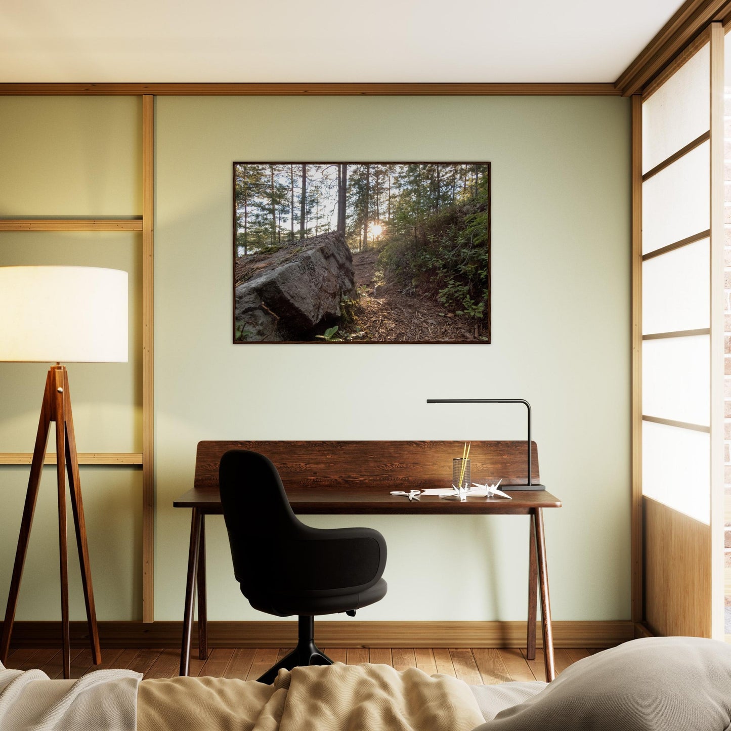 Forest Trail at Dawn - Framed Poster - JDivine 